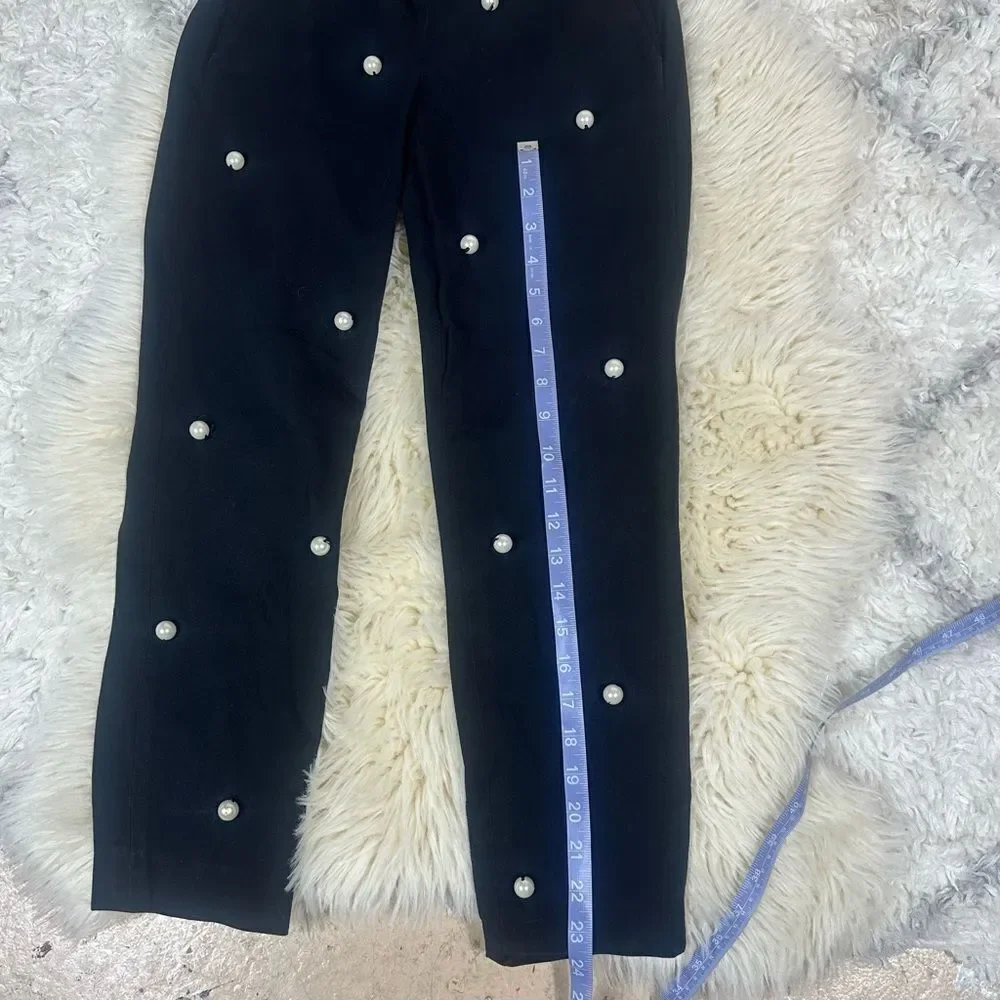 J. Crew Black Kids Leggings with Pearl Details